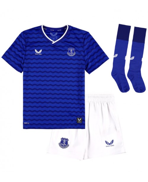 Günstige Everton Iliman Ndiaye #10 Heimtrikotsatz Kinder 2025-26 Kurzarm (+ Kurze Hosen)